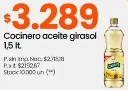 Changomas Cocinero aceite girasol oferta