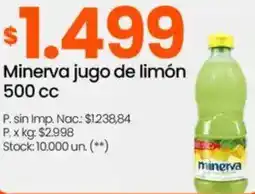 Changomas Minerva jugo de limón oferta