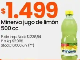 Changomas Minerva jugo de limón oferta