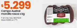 Changomas Campo austral morcilla rosca oferta