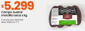 Changomas Campo austral morcilla rosca oferta