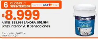 Changomas Colorin sensaciones latex interior oferta