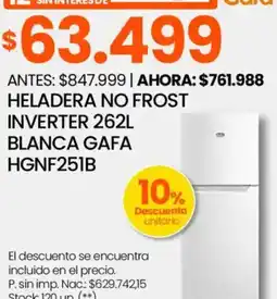 Changomas Gafa heladera no frost inverter oferta