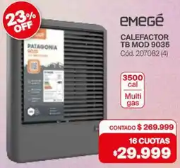 Naldo Lombardi Emegé calefactor tb oferta