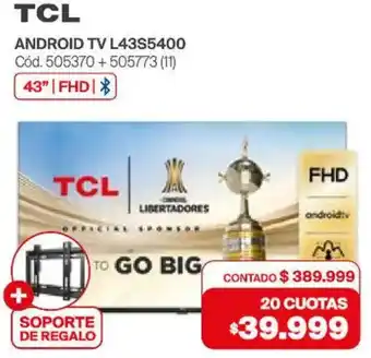 Naldo Lombardi TCL android tv 43" oferta