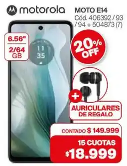 Naldo Lombardi Motorola moto e14 oferta