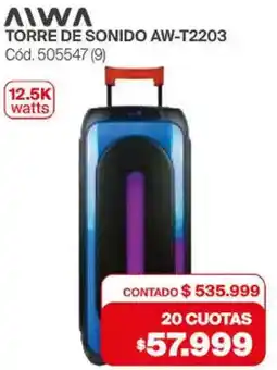 Naldo Lombardi Aiwa torre de sonido oferta