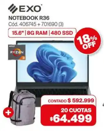 Naldo Lombardi Exo notebook R36 oferta