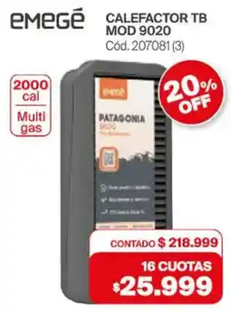 Naldo Lombardi Emegé calefactor tb oferta