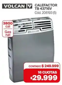 Naldo Lombardi Volcan calefactor tb oferta