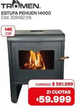 Naldo Lombardi Tromen estufa pehuen 14000 oferta