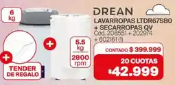 Naldo Lombardi Drean lavarropas + secarropas QV oferta