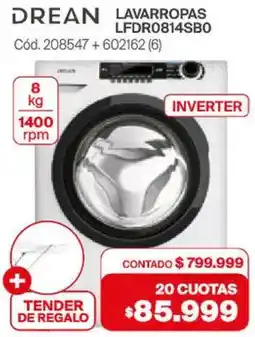 Naldo Lombardi Drean lavarropas + tender de regalo oferta