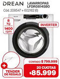 Naldo Lombardi Drean lavarropas + tender de regalo oferta