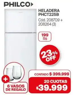 Naldo Lombardi Philco heladera + 6 vasos de regalo oferta