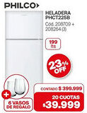 Naldo Lombardi Philco heladera + 6 vasos de regalo oferta