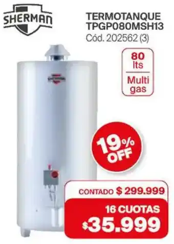 Naldo Lombardi Sherman termotanque oferta