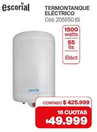 Naldo Lombardi Escorial termontanque eléctrico oferta