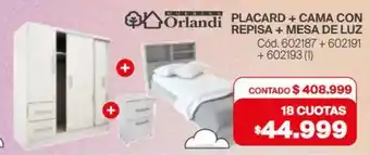 Naldo Lombardi Orlandi placard + cama con repisa + mesa de luz oferta