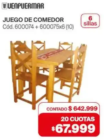 Naldo Lombardi Uenpuermar juego de comedor oferta