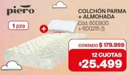 Naldo Lombardi Piero colchón parma + almohada oferta