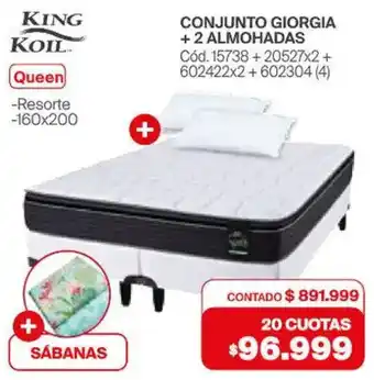 Naldo Lombardi King koil conjunto giorgia + 2 conjunto oferta