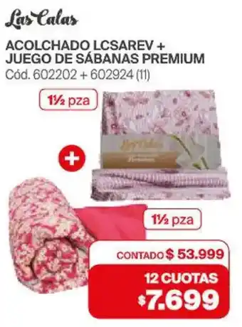 Naldo Lombardi Las calas acolchado lcsarev + juego de sábanas premium oferta