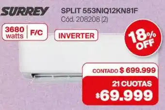 Naldo Lombardi Surrey split inverter oferta