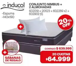 Naldo Lombardi Inducol conjunto nimbus + 2 almohadas oferta