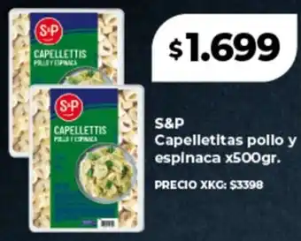 Supermayorista Vital S&P Capelletitas pollo y espinaca oferta
