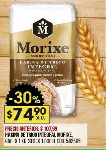 Coto Harina De Trigo Integral Morixe oferta
