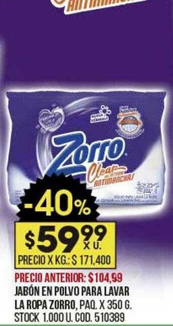 Coto Jabón En Polvo Para Lavar La Ropa Zorro oferta