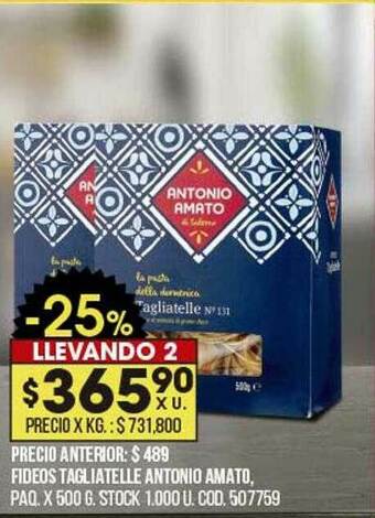 Coto Fideos Tagliatelle Antonio Amato oferta