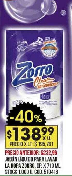 Coto Jabón Líquido Para Lavar La Ropa Zorro oferta
