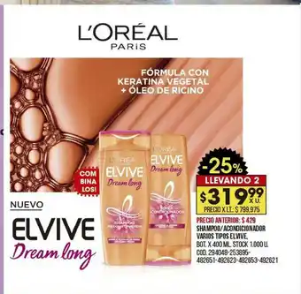 Coto Shampoo Acondicioandor Varios Tipos Elvive oferta