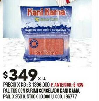 Coto Palitos Con Surimi Congelado Kani Kama oferta