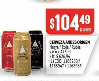 Makro Cerveza Andes Origen oferta