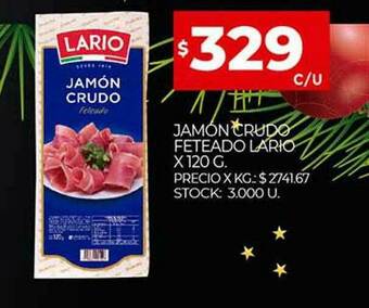 Supermercados DIA Jamon Crudo Feteado Lario oferta