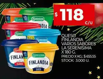 Supermercados DIA Queso Finlandia Varios Sabores La Serenisima oferta