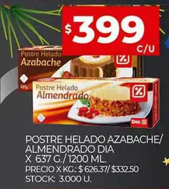 Supermercados DIA Postre Helado Azabache Almendrado Dia oferta