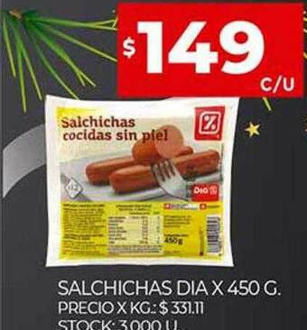 Supermercados DIA Salchichas Dia oferta
