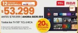 Changomas Tcl ó rca todos los tv 55" oferta