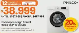 Changomas Philco lavarropas carga frontal oferta