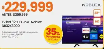 Changomas Noblex tv led 32" oferta