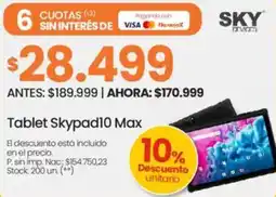 Changomas Tablet skypad10 max oferta