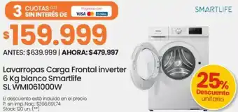 Changomas Smartlife lavarropas carga frontal inverter oferta