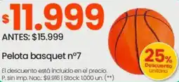 Changomas Pelota basquet n°7 oferta