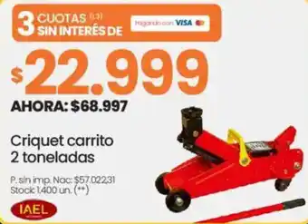 Changomas Criquet carrito 2 toneladas oferta