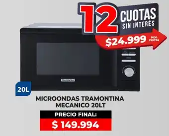 Supermayorista Vital Tramontina microondas mecanico 20 L oferta