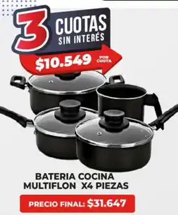 Supermayorista Vital Multiflon bateria cocina 4 piezas oferta